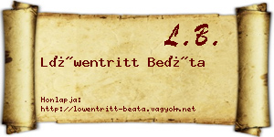 Löwentritt Beáta névjegykártya