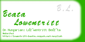 beata lowentritt business card